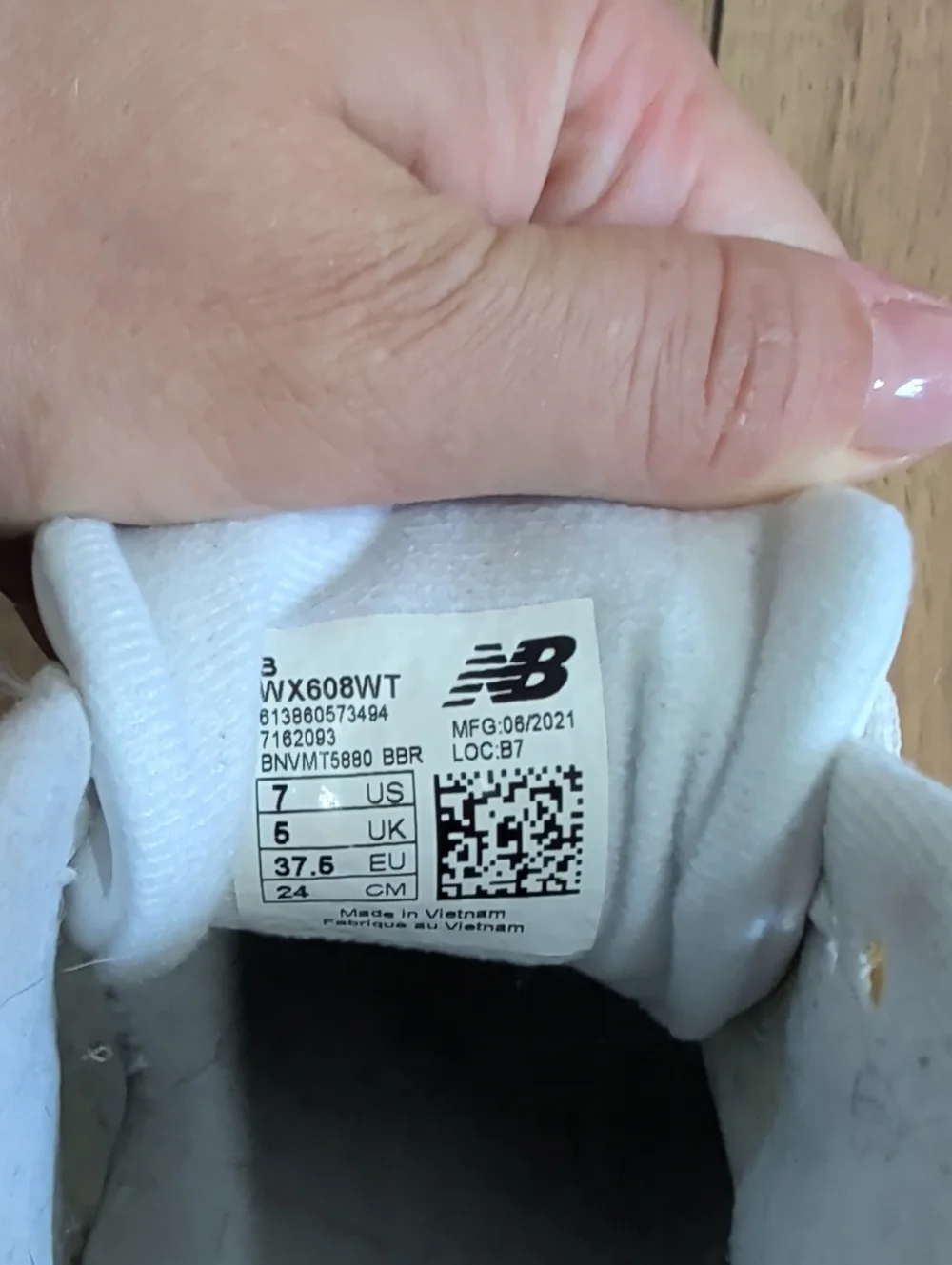 New Balance White Sneakers with Navy Blue Accents